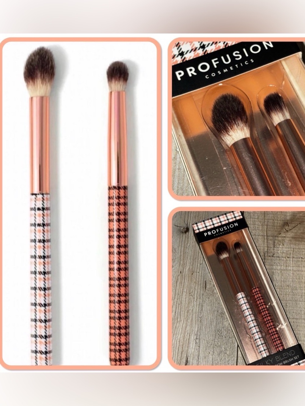 Profusion Cosmetics 2pc Eyeshadow Brush Set